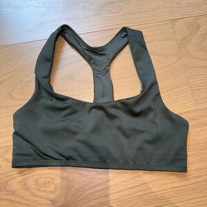 ALO YOGA DARK GREEN AIRLIFT ADVANTAGE  SPORTS BRA SMALL
